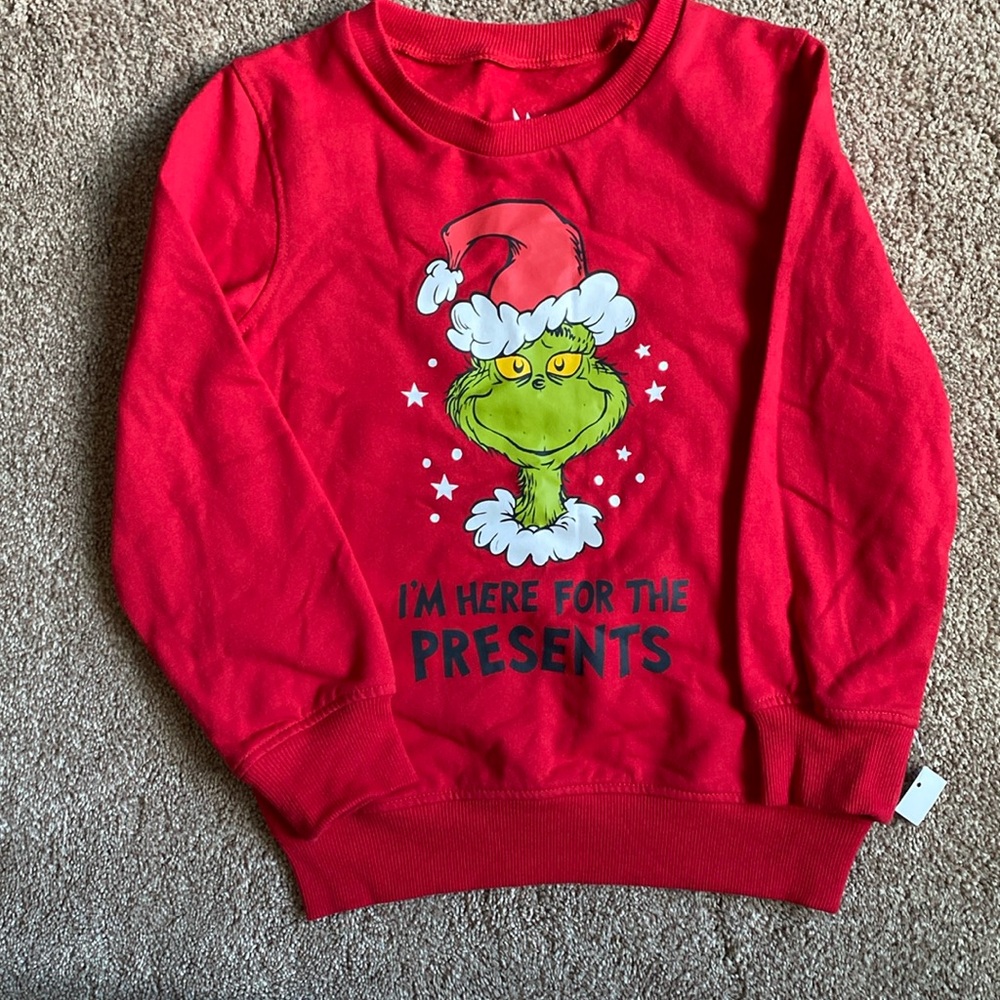 NWT Kid’s The Grinch Christmas Sweatshirt. Size 5/6